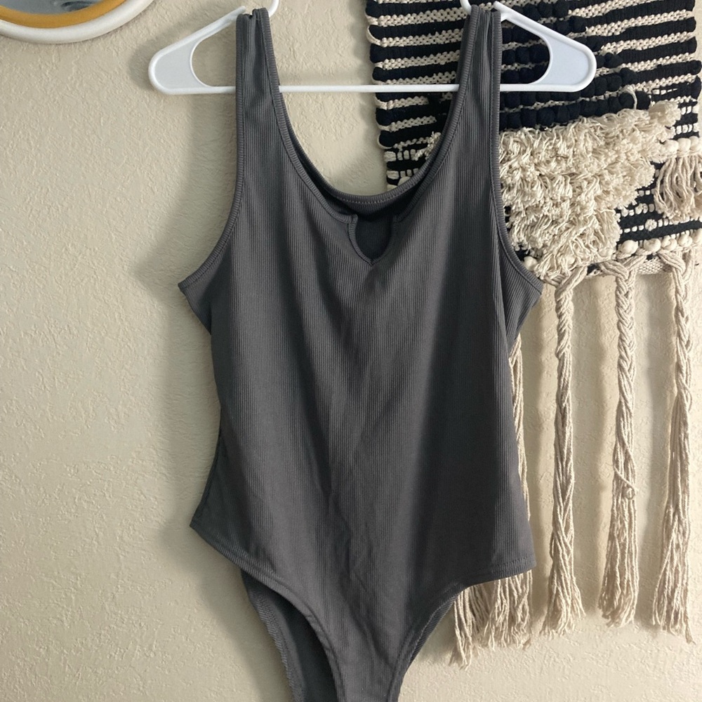 Gray Sleeveless Bodysuit